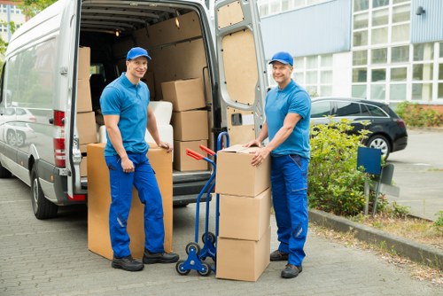 Packed household items ready for local removals in Woodford Green
