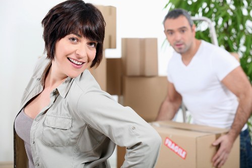 Organized mobile self storage unit with business supplies inside