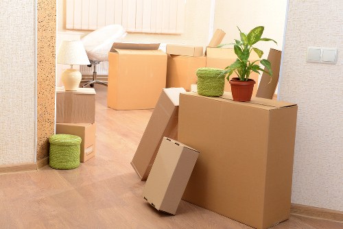 Organized storage space for boxes and furniture in Woodfordgreen
